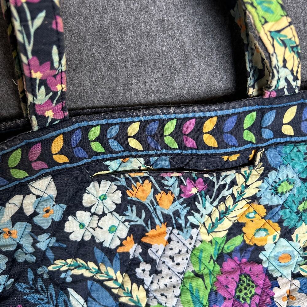 Vera Bradley Midnight Blues floral small tote purse bag travel quilted, vintage - Picture 2 of 11